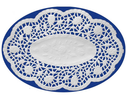 Deko-Spitzen oval, weiß, 36 x 28 cm, 100 Stk.