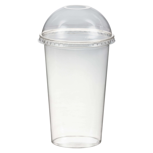 Smoothiebecher + Domdeckel mit Öffnung 400 ml, Ø 95mm, PET, glasklar, 50 Stk.