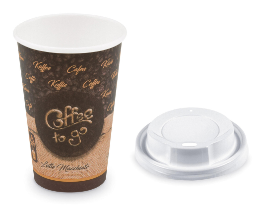 Kaffeebecher L 'Coffee To Go' Melange mit Trinkdeckel 250ml 330ml, 100 Stk.