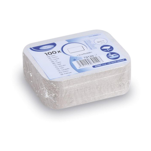 Deckel weiß für Aluschale Pasta Schale Grillschale mit 250ml Volumen, 100 Stk.