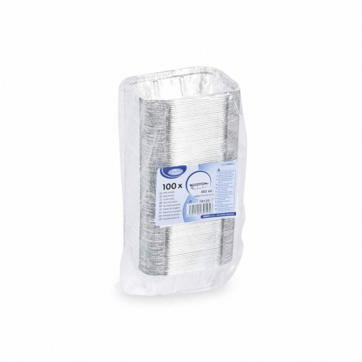 Alu-Servierschalen Aluschale Menüschale Grillschale 250ml 129x103x34mm, 100 Stk.