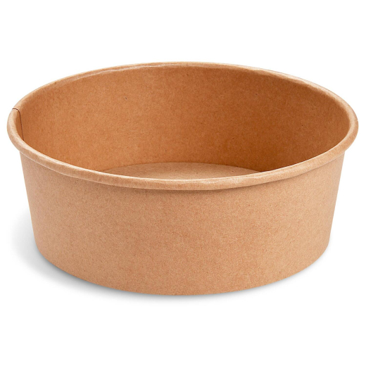 Salatschalen Feinkostschalen braun aus Pappe mit PE beschichtet 1300ml Ø185mm, 50 Stk.