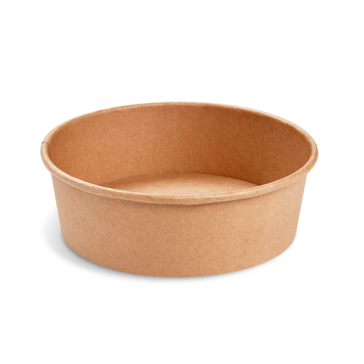 Salatschalen Feinkostschalen braun Ø185mm Pappe PE-beschichtet 1100ml, 50 Stk.