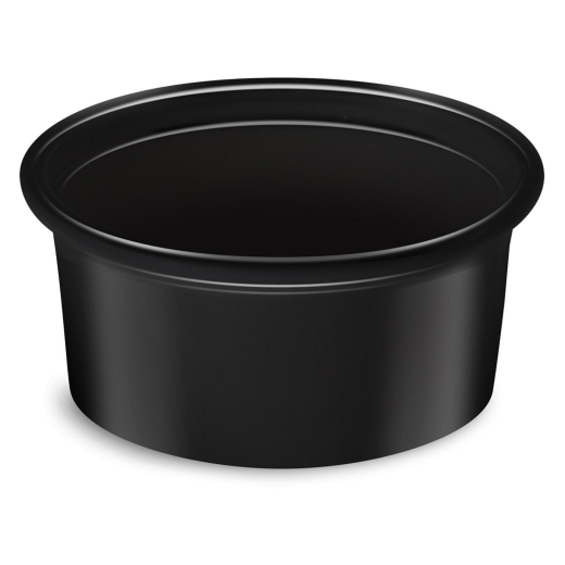 Dressingbecher Feinkostbecher schwarz PP 80 ml Ø 70 mm, 50 Stk.