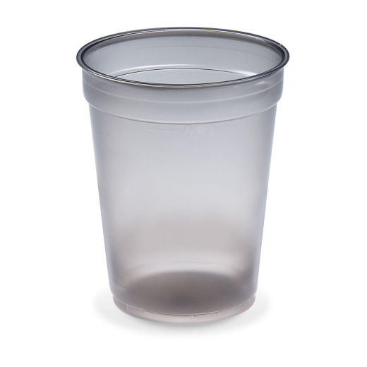 Mehrwegbecher Pfandbecher rauch-grau transparent PP Eichstrich 0,4l Ø95mm, 25 Stk.