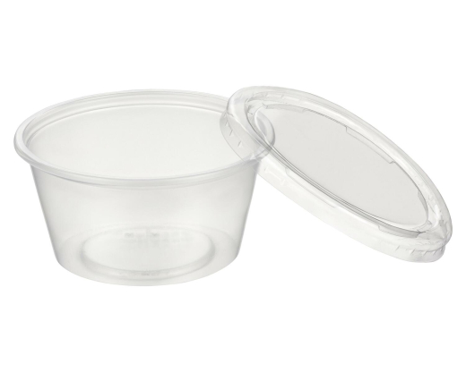 Dressingbecher Saucenbecher 30ml, transparent mit Deckel, aus PP, 50 Stk.