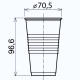 Trinkbecher weiß 200 ml Eichstrich bei 0,2 L, PP, Ø 70 mm, 100 Stk.