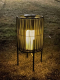 Solarlaterne Gartenlaterne Outdoor aus Metall/Rattan LED schwarz, 43cm