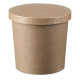 Eisbecher Feinkostbecher aus Pappe Kraftpapier FSC® rund 350ml braun mit Deckel, 50 Stk.