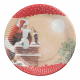 Pappteller rund Ø 23 cm 'Weihnachtsmann auf Schornstein', 10 Stk.