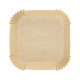 Backpapierzuschnitte für Heißluftfritteusen Mikrowelle Backofen 16 x 16 x 4,5cm braun, 100 Stk.