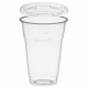 Trinkbecher 400ml + Deckel flach ohne Loch aus PLA, 50 Stk.