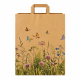 Papiertragetaschen aus Kraftpapier 220+100x280mm Blumengarten Flachhenkel EAN-Code braun