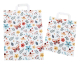 Papiertragetaschen aus Kraftpapier 220+100x280mm mit Schmetterling Motiv weiß, 250 Stk