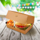 Hamburgerboxen PLUS kraft braun Fettbarriere 19,5x13,5x10cm, 50 Stk.