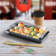 Sushi Schalen schwarz Set mit Deckel transparent PP/rPET 217 x 136 x 45 mm, 50 Stk.