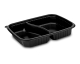 Mikrowellenschalen 2-geteilt - schwarz 'L' 1100 ml - 25x18,5x4 cm, 50 Stk.