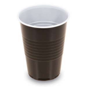 Automatenbecher braun-weiß 180 ml, Ø 70 mm PS, 100 Stk.