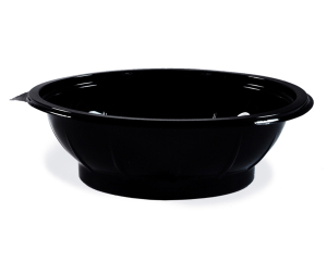 Salatschalen rund Ø 17,6 x 4,8 cm schwarz 500 ml (PET), 50 Stk.