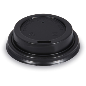 Domdeckel schwarz für Pappbecher mit Ø 62mm, 50 Stk.