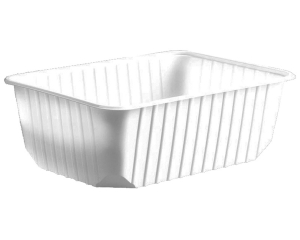 Rechteckschalen weiß 1000 ml (PP), 50 Stk.