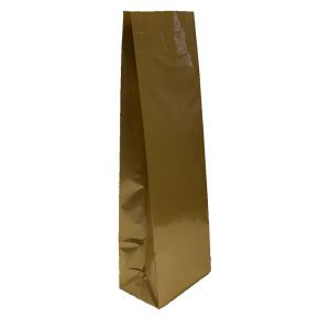Blockbodenbeutel Gold 80 + 50mm x 250mm 3-lagig, 100 Stk.
