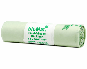BIOMAT kompostierbare Abfallbeutel für organische Abfälle | 80L 81x110cm, 10 Stk.