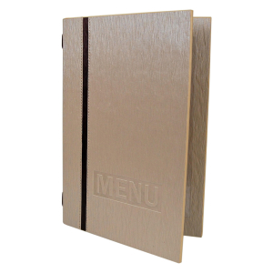 Speisekarte 'Elegance' A5, 8 Seiten, beige, hochwertige Gastro-Menükarte