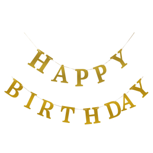 Buchstaben-Girlande 'Happy Birthday', gold, 5 m, 1 Stk.
