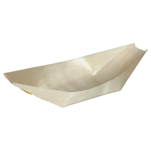 Fingerfood Schalen 'Schiffchen' aus Holz, 25cm, 50 Stk.