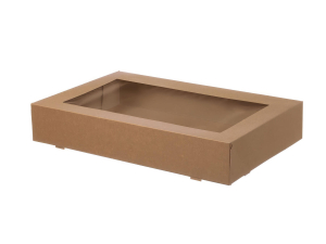 Fensterkarton Cateringkarton Geschenkkarton Transportkarton mit Sichtfenster 36 x 25 x 8 cm