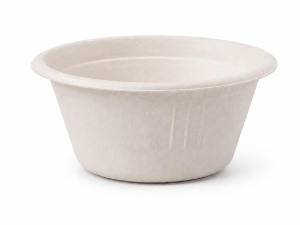Dressingbecher / Dipschale 60 ml, rund Ø 62 mm aus Bagasse (Zuckerrohrfasern), 50 Stk.