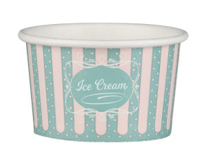 Eisbecher aus Pappe Papierbecher Patisserie ICE CREAM Motiv 120 ml 4oz, 50 Stk.