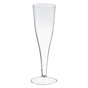 Einweg-Champagnerglas Sektglas 100ml, PS, 2 tlg., transparent glasklar, 6 Stk.