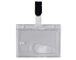 Ausweishülle, Kartenhülle, Namensschild aus PVC mit Clip, 60x90mm, 25 Stk.