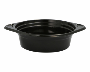 Mehrweg Suppenschalen Suppenterrinen mit Anfasser 500ml Ø15,6cm schwarz, 12 Stk.