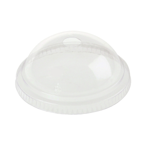 Domdeckel mit Halmloch für Becher 200+250 ml Ø 76mm PLA, 50 Stk.