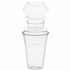 Trinkbecher 400ml+Domdeckel+Einsatzbecher stapelbar PLA 100 Stk.
