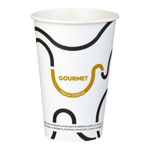 Kaffeebecher CoffeeToGo Pappbecher GOURMET WHITE Fresh Coffee 300ml schmal, 50 Stk.