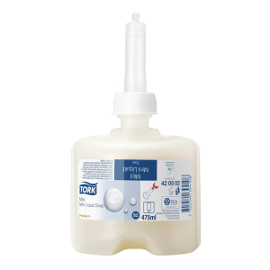 Tork Milde Seife Mini, Premium Flüssigseife 8 Flaschen je 475 ml