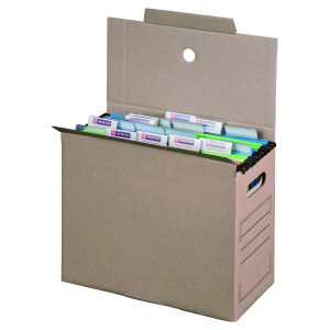 Archiv-Transportbox für Hängemappen 327x158x279mm wiederverschließbar braun