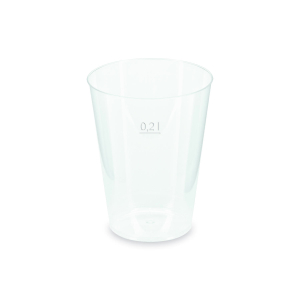Mehrwegbecher Pfandbecher transparent PP Eichstrich 0,2 l Ø 6,8 cm, 40 Stk.