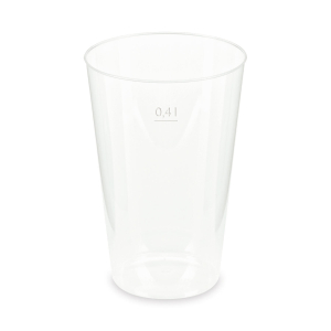 Mehrwegbecher Pfandbecher transparent stabil+ PP 0,4L Eichstrich Ø 87mm, 10 Stk.