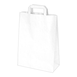 Papiertragetaschen 32 x 26 x 14 cm mit EAN-Code weiss, 50 Stk.