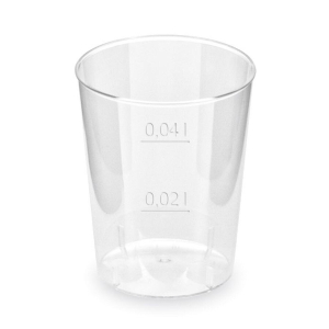 Schnapsbecher glasklar Shotgläser Stamperl mit Eichstrich PS 2cl / 4cl, 10 Stk.