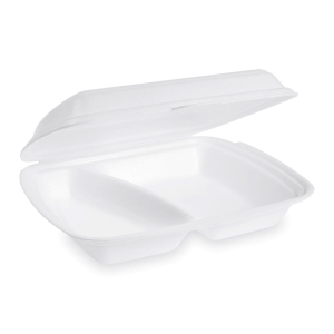 Menüboxen Klappbox 240x207x69mm geschäumt, 2-geteilt, 25 Stk.