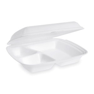 Menüboxen Klappbox 240x200x69mm geschäumt, 3-geteilt, 25 Stk.