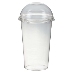 Smoothiebecher Dessertbecher + Domdeckel ohne Öffnung 400 ml Ø95mm, PET, glasklar, 50 Stk.