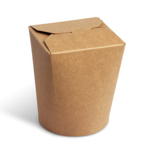 Food Box Take Away Box 80x73x100mm 500ml Kraftpapier beschichtet braun, 50 Stk.