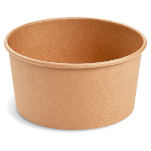 Salatschalen Feinkostschalen braun aus Pappe mit PE beschichtet 1000ml Ø150mm, 50 Stk.